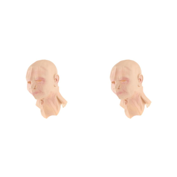 1/2 Realistisk Old Man Latex för Halloween Cosplay Autentisk Look Bald Female 2PCS