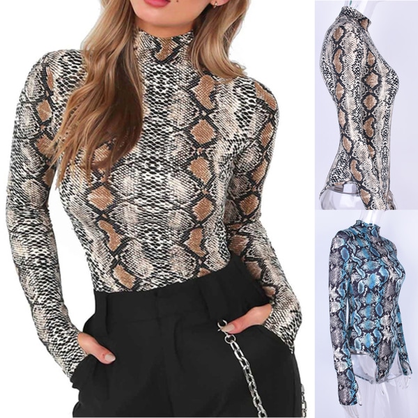 Naisten Nake Kin Print Body Lady pitkähihainen haalari korkea peacock blue S