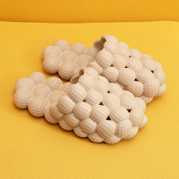 EVA Skum Mjuka Tofflor Herr Dam Badtofflor Innetofflor beige 25cm (39-40)