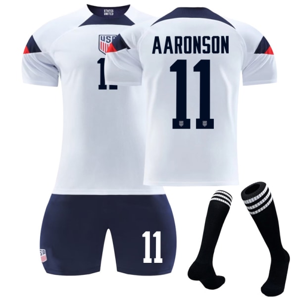 22-23 World Cup America Hjemmefodboldtrøje Træningsdragt AARONSON 11 XS