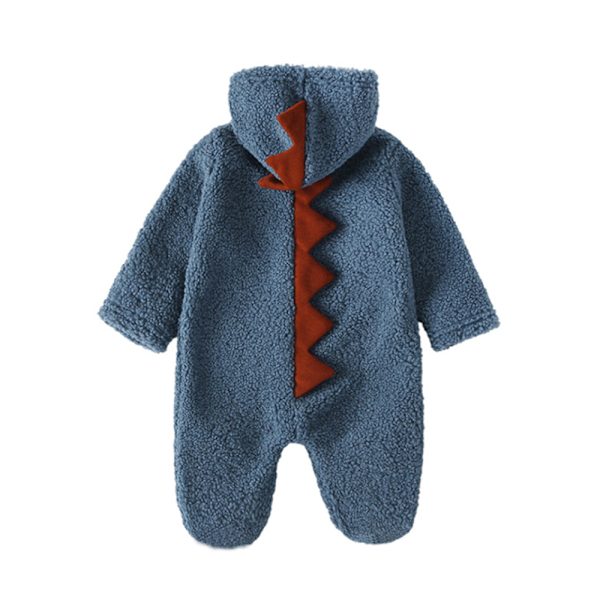 Klatrende spædbørn Dinosaur Hætte Jumpsuit Efterår Vinter Tøj Red