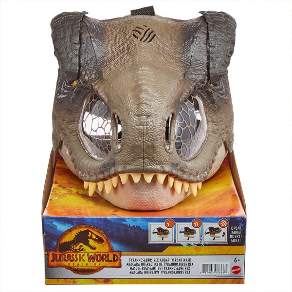 Halloween Dinosaur Active Mask Cosplay Kostym Festdekor Prop brown