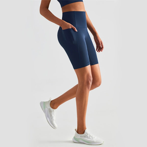 Muoti joogashortsit naisille Leggingsit harjoitushousut Kuntoshortsit harjoitusshortsit naisille korkea vyötärö musta L