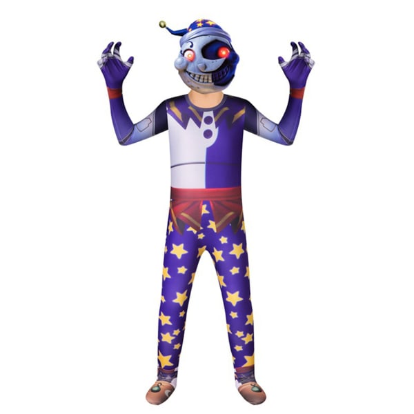 Sundrop Moondrop FNAF Jumpsuit Cosplay Børne Halloween kostume W 160cm