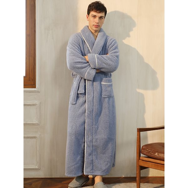 Vinterbadrock Långärmad Varm Fluffig nattlinne Fleeceklänning grey XL