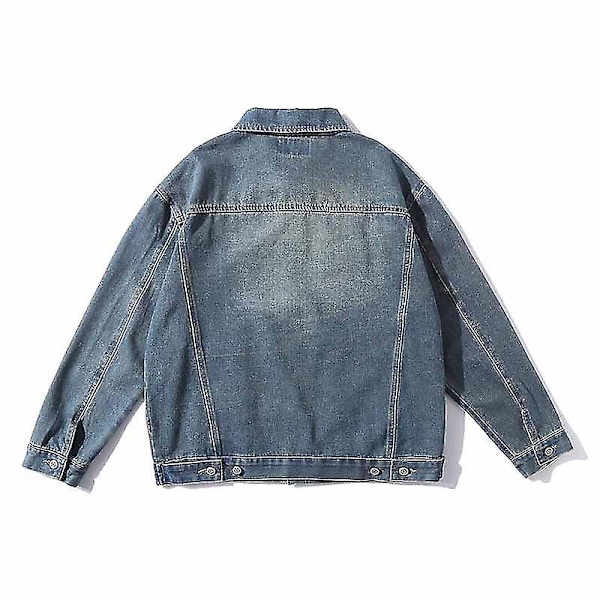 Men's Denim Et Loose Denim Et, Denim Et Men's Casual Loose Lapel Single Ed Denim Et M