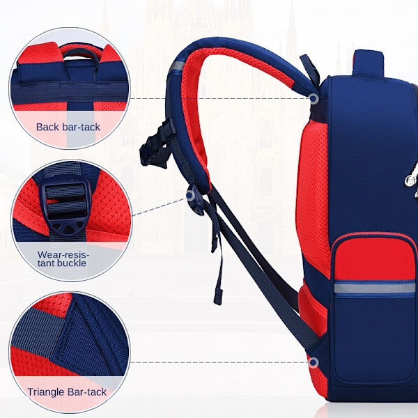 Student Barn Småbørn Småbørn Skoletaske Let og holdbar Stor kapacitet Klasse 1-3-6 Navy blue small