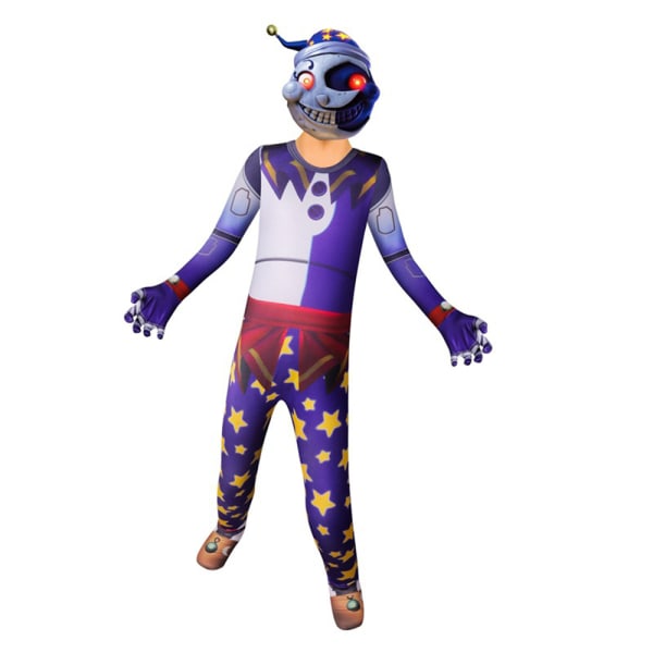 Sundrop Moondrop FNAF Jumpsuit Cosplay Barn Halloween kostym W 130cm