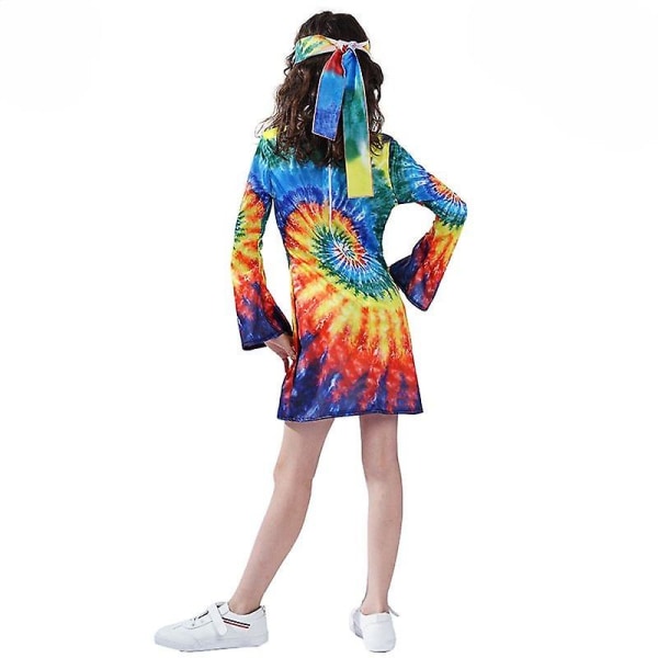 Groovy Gal Hippie Hippy 1970-tallet 1960-tallet Flower Power Peace Barn Retro Damekostyme S 4-5year