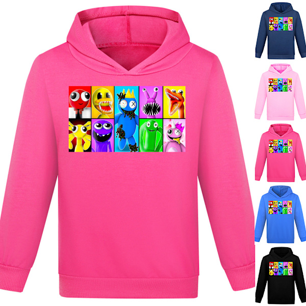 Drenge Piger ROBLOX Rainbow friends Hættetrøje Pullover Jumper Gave Rose red 140cm