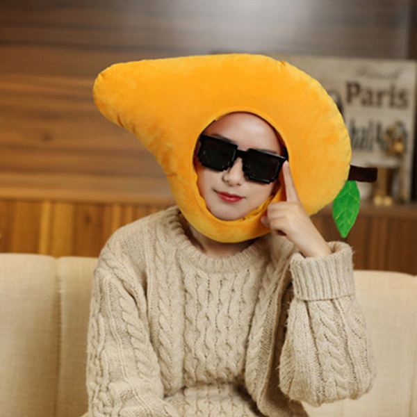 för kreativa mango form plysch hatt Rolig frukt fyllda huvudbonader Cosplay Party