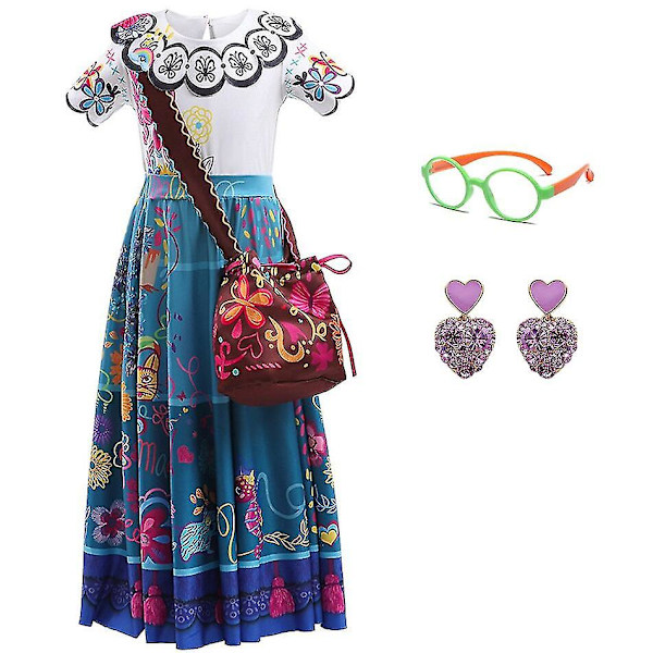 Pääsiäinen Encanto Cosplay -asu tyttömekko Carnival Princesille Mirabel 4 3T