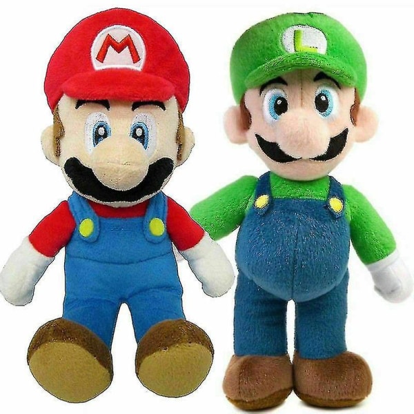 25 cm Super Mario Bros plyschdocka Mario Luigi mjukleksak. A green