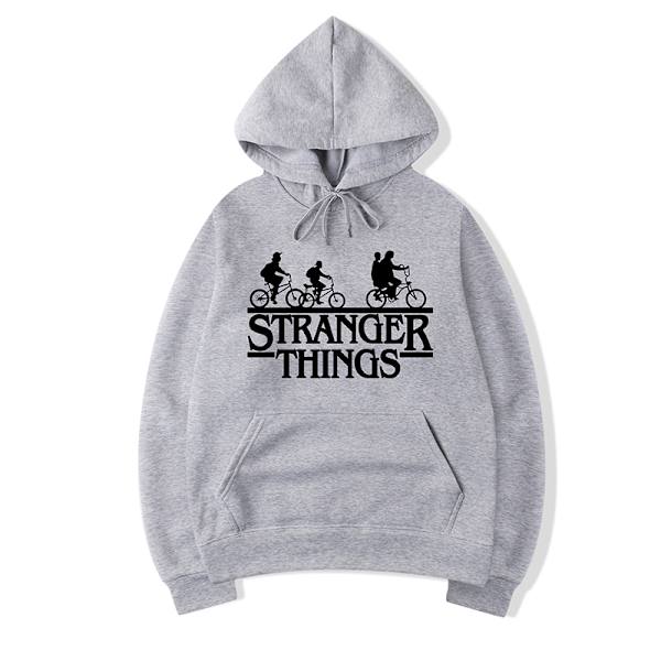 Stranger Things Printed Hettegensere Svart Belte Sweatshirts Dame Gray 4XL