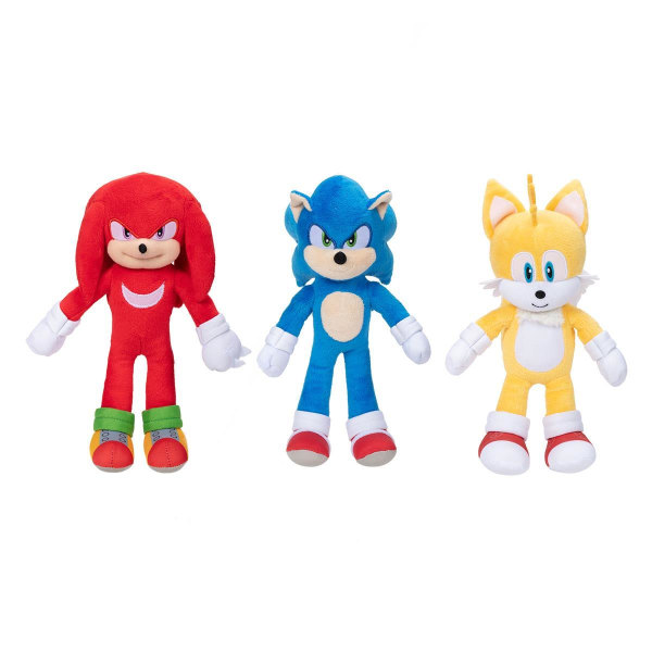 Sonic 3-pack Mjukdjur 23cm multicolor