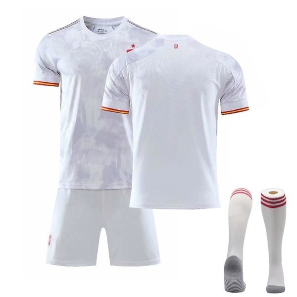 Spain Jersey Soccer T-shirts Sæt til børn/unge RAMOS 15 væk No number at away XL