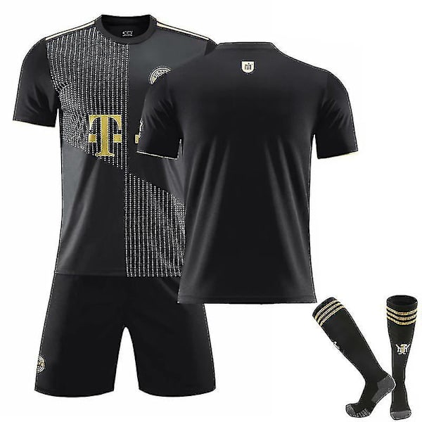 FC Bayern München Fodboldsæt til børn Fodboldtrøje Trænings-T-shirtdragt 21/22 - Lewandowski/Sane/Muller No Number Away 18 (100-110cm)