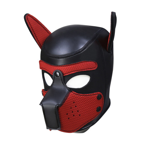 Hundemaske Hvalp Cosplay Helt Hoved Med Ører Halloween Fest Prop black+red