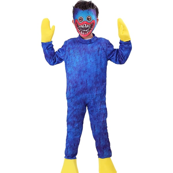 Playtime Cosplay Wuggy kostume til børn, tegneseriespil Cosplay Carnival Monster Jumpsuit L