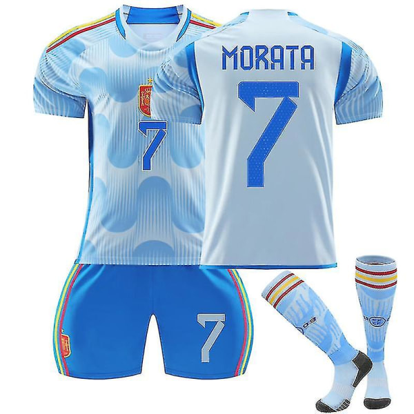 2022-2023 New Spain trøjesæt fodboldtrøje til voksne børn træningstrøje fodboldtrøje Kids 16(90-100CM)