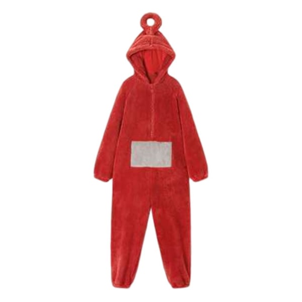 Unisex Teletubbies Costume Disi Onesies Lala Cosplay Pyjamas Jumpsuit Red XL