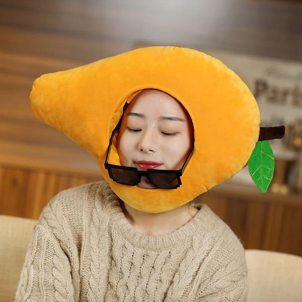 til kreativ mango form plys hat Sjov frugt udstoppet hovedbeklædning Cosplay Party