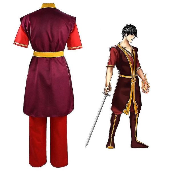 Descendinga-vatar Cos Costume The Last Airbender Zukkatara Bumianang Cosplay Costume Zuko Long 2XL
