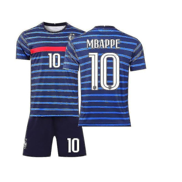 Regenboghorn Kids Football Kits Soccer Jersey Training T-paitapuku 21/22-2a Mbappe France 18 (100-110 cm)