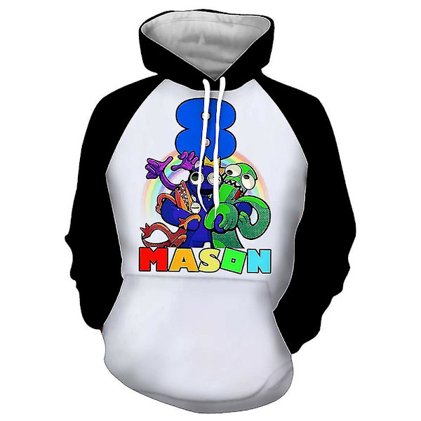 Roblox Rainbow Friends 3d Print Huvtröja Huvtröja Toppar För Barn Pojkar Grillar White 5-6 Years