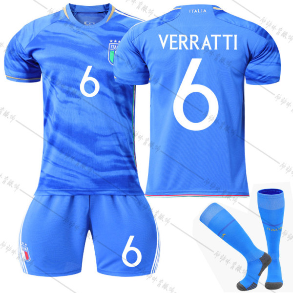23 European Cup Italia Kotijalkapallopaita nro 6 Verratti-setti - #2XL