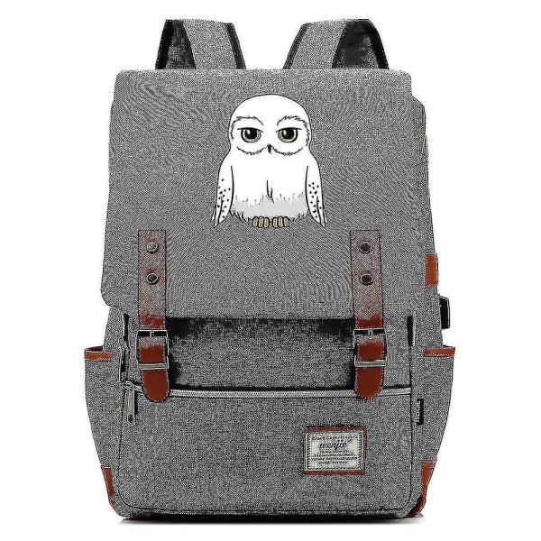 Verktygsväska 1. Harry Potter Owl Tonåringar Skolväska USB Fritidsryggsäck