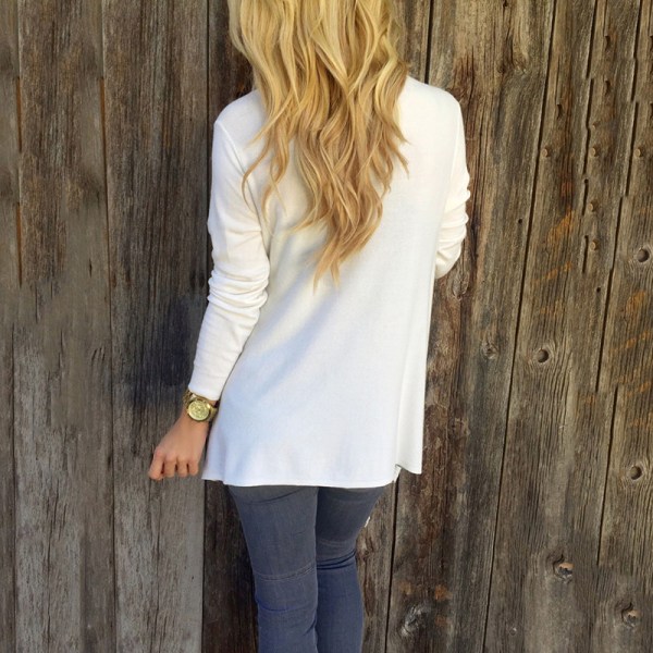 Dam Stripes Poncho Fall Tofsar Slash Sjal Hem Fringe Sweater White M