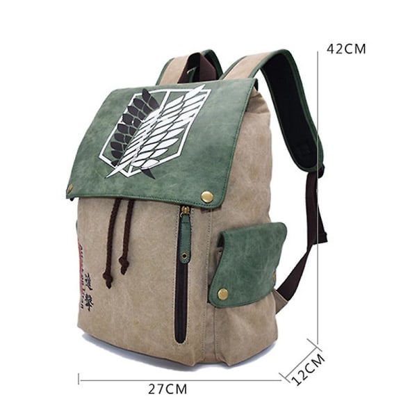 Anime One Piece Naruto Attack On Titan Ryggsäck Student skolväska Casual Canvas Bag Attack On Titan