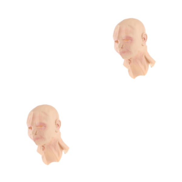 1/2 Realistisk Old Man Latex för Halloween Cosplay Autentisk Look Bald Female 2PCS