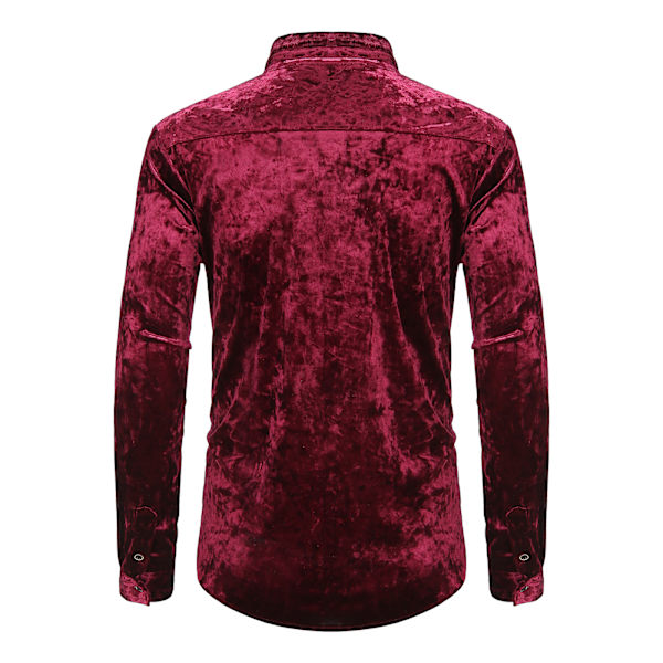 Langermet trykte uformelle skjorter med knapper for menn red XL
