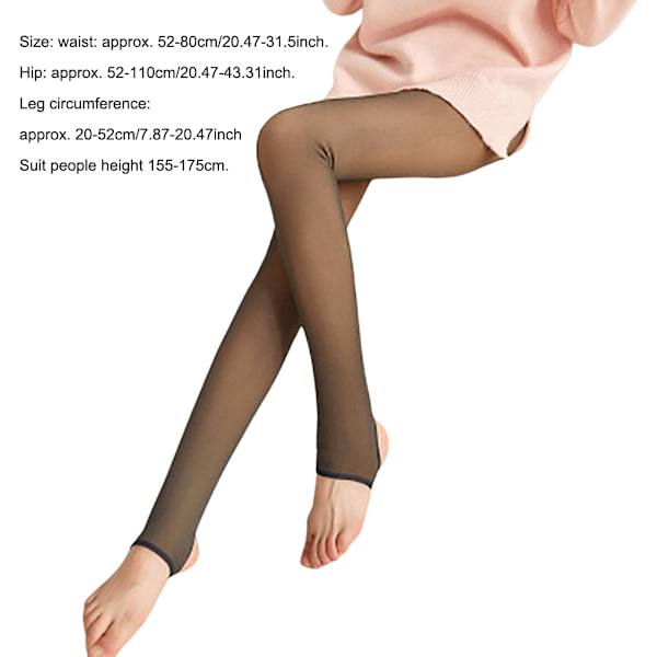 Kvinnor Varma Leggings Elastiska Tjocka Push Up Byxor Fritid Slim Black Half Foot Thin