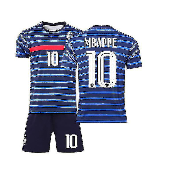 Regenboghorn Kids Football Kits Soccer Jersey Training T-paitapuku 21/22-2a Mbappe France 16(90cm-100cm)