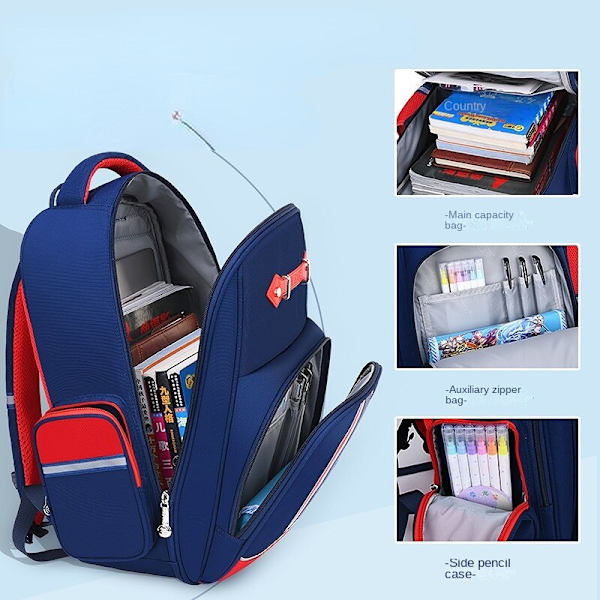 Student Barn Småbørn Småbørn Skoletaske Let og holdbar Stor kapacitet Klasse 1-3-6 Black large
