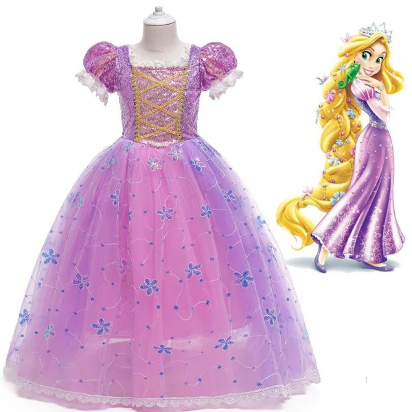 Christmas Rapunzel Dress Cosplay Show Dress 2022 New Girl Dress (passer til 5-6 år)