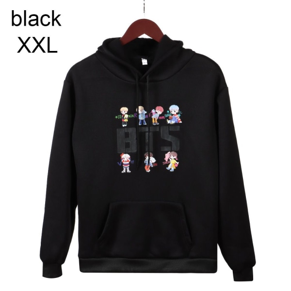 BTS Hættetrøjer Efterår Sweatshirts SORT black XXL