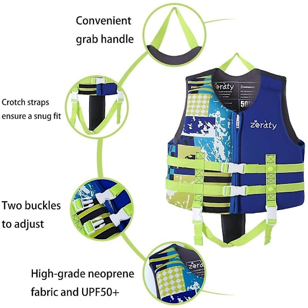 Svømmevest til børn Flydevest Flydesvømmehjælp Blue M