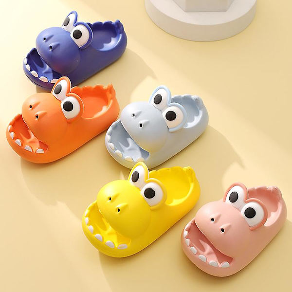 Söt Dinosaurie Hushålls Anti-Slip Tjock sula Barntofflor Sommar Pojkar Och Flickor Eva Baotou Baby Externt Bär Coola Tofflor Orange 170