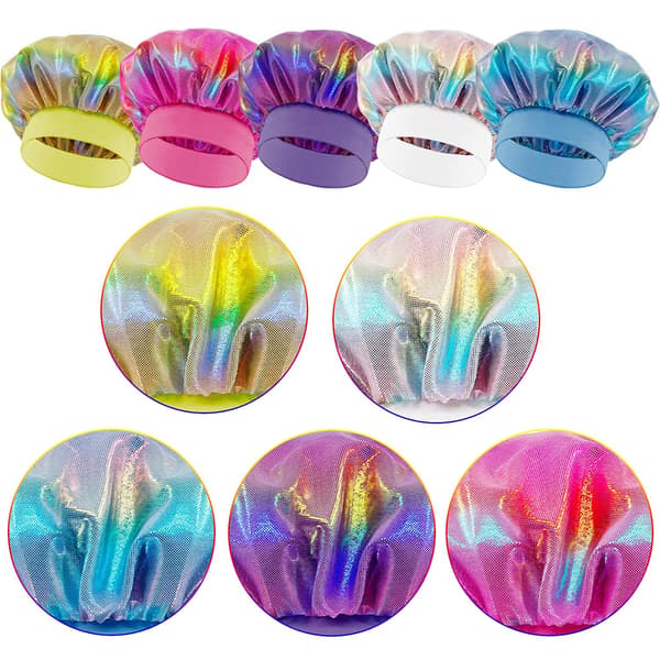5 Pack Shinny Satin Bonnet Til Kvinder Blød Satin Sleep Cap