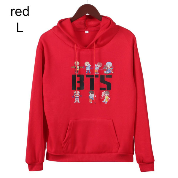 BTS Hoodies Hösttröjor RÖD red L