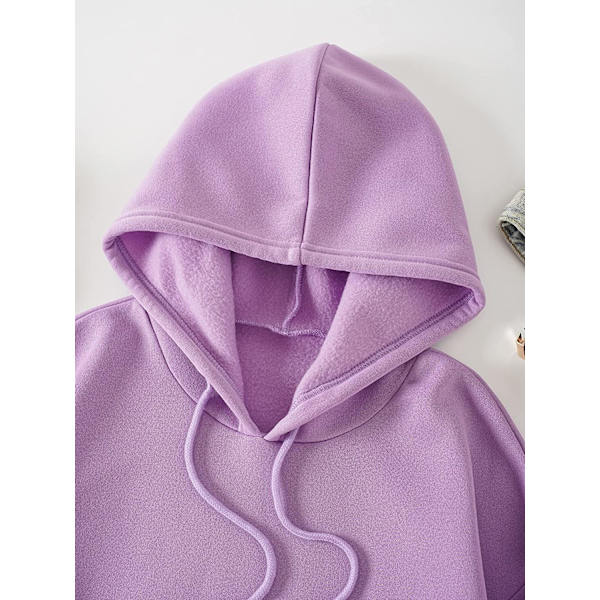 HAUFR Naisten kirjekuvioinen pitkähihainen kiristysnyörillinen huppari Purple Butterfly X-Large