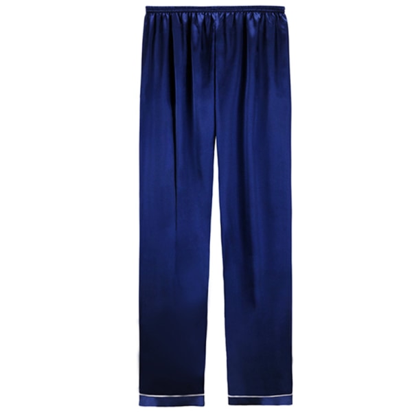 Kvinnor Enfärgad Pyjamas Set Knappar Design nattkläder Navy Blue XL