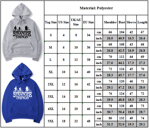 Stranger Things Trykte Hættetrøjer Black Belt Sweatshirts Damer Red M