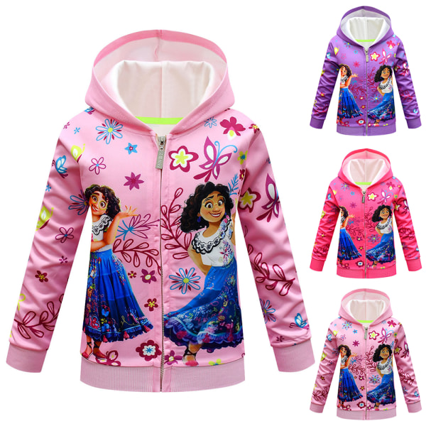 Kids Encanto Langermet Zip Up Graphic Jacket Coat Pink 120cm