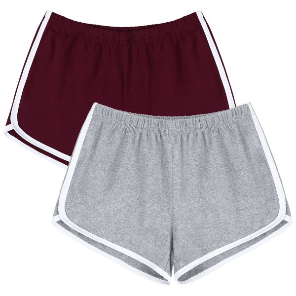 2-pack bomullssportbyxor Yoga Dans Sovbyxor Kortbyxor sommar atletiska shorts(L)