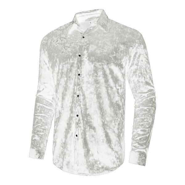 Langermet trykte uformelle skjorter med knapper for menn white M